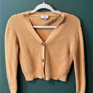 Women's Camel Colored Button-Up Sweater Cardigan Small